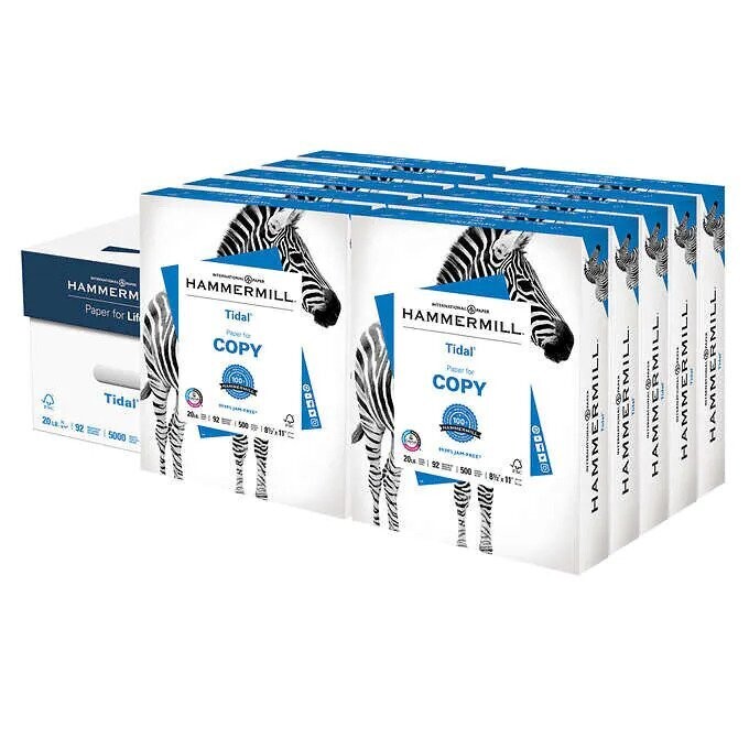 Hammermill Tidal Print Paper, Letter, 8.5"x11" Letter, White, 20lb, 92 Bright, 6+ Case Pricing