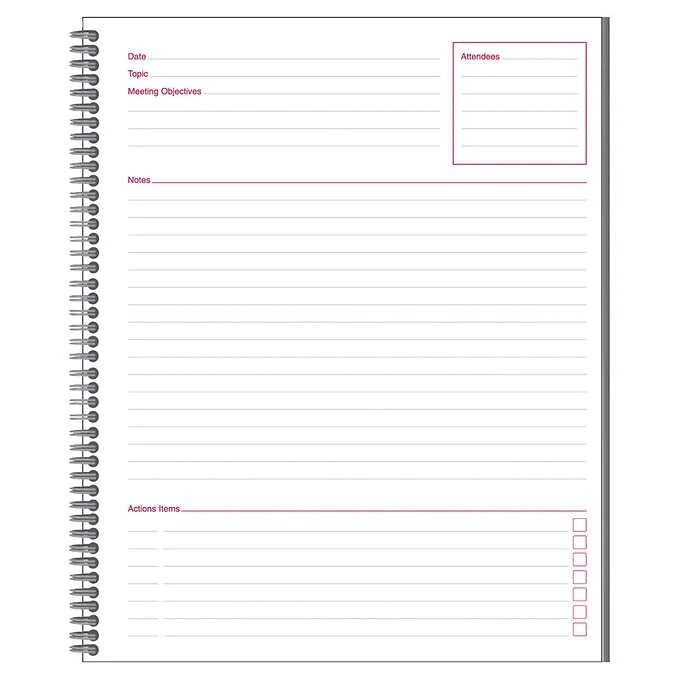 Mead Cambridge Limited Meeting Notebook, Legal Rule, 80 Sheets