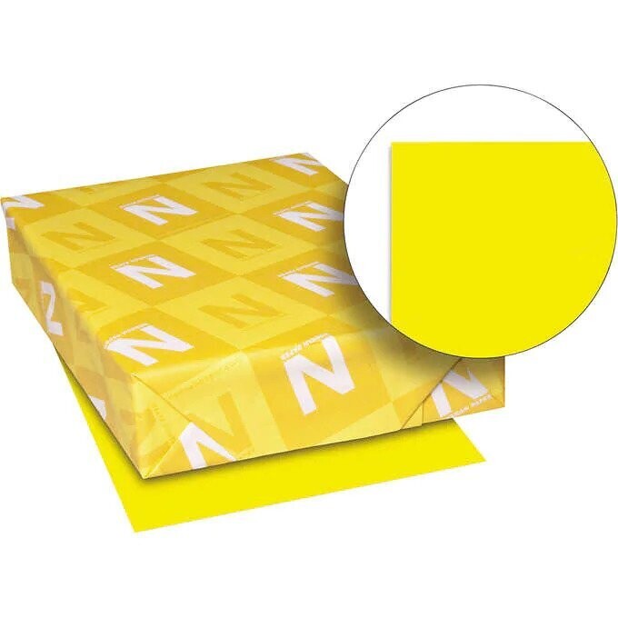 Neenah Astrobrights Color Paper, Letter, 24lb, 500 Sheets, Solar Yellow