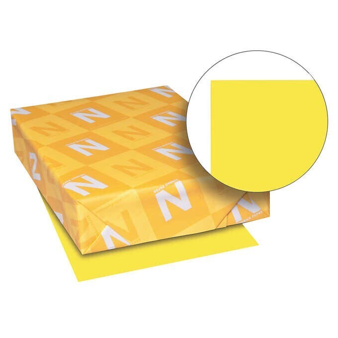 Neenah Astrobrights Color Paper, Letter, 24lb, 500 Sheets, Lift-Off Lemon