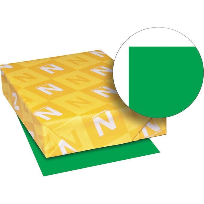 Neenah Astrobrights Color Paper, Letter, 24lb, 500 Sheets, Gamma Green