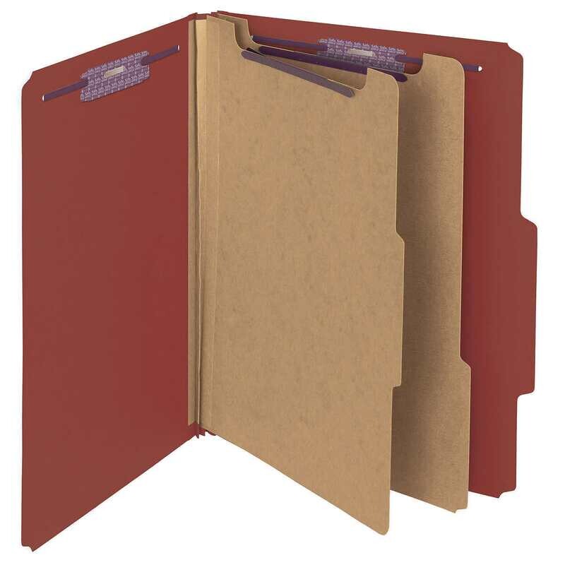 Smead Classification Folders 6-section Red 2/5 Cut Letter, 10-count