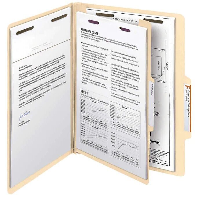 Smead Classification Folders 4-section Manila 2/5 Cut Letter, 10-count