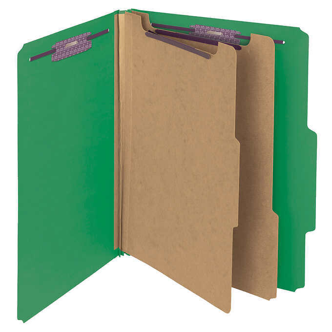 Smead Classification Folders 6-section Green 2/5 Cut Letter, 10-count