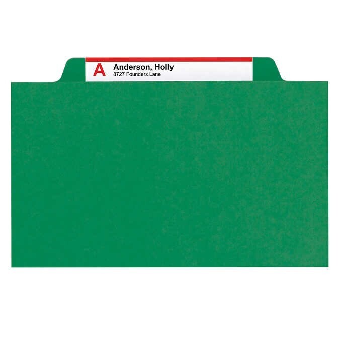 Smead Classification Folders 6-section Green 2/5 Cut Legal, 10-count