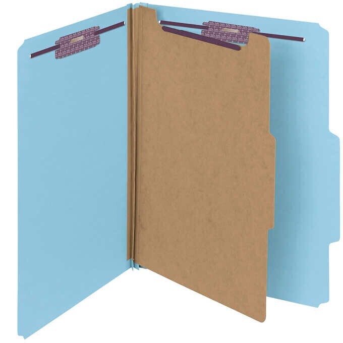 Smead Classification Folders 4-section Blue 2/5 Cut Letter, 10-count