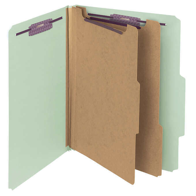 Smead Classification Folders 6-section Gray-Green 2/5 Cut Letter, 10-count