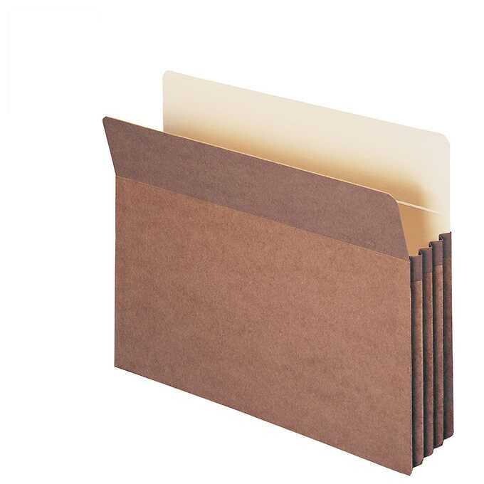 Smead Straight Tab File Pocket, 5-1/4" Expansion, Legal Size, Redrope, 50-count
