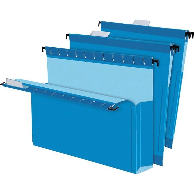 Pendaflex SureHook Hanging Folder, Letter, 1/5 Cut, Blue, 25-Count