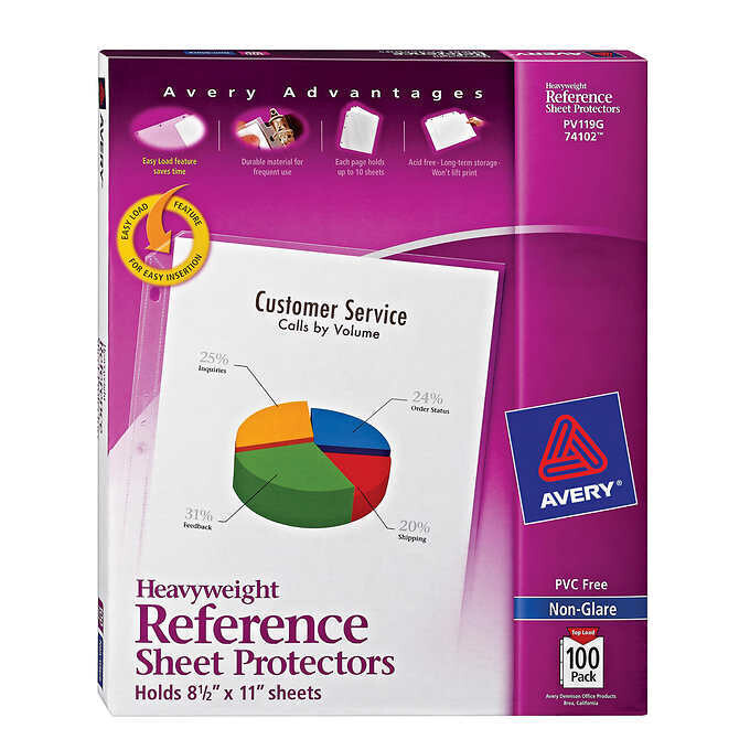 Avery Top-Load Poly Sheet Protectors, Heavy Gauge, Letter, Nonglare, 100-count Avery Top-Load Poly Sheet Protectors, Heavy Gauge, Letter, Nonglare, 100-count
