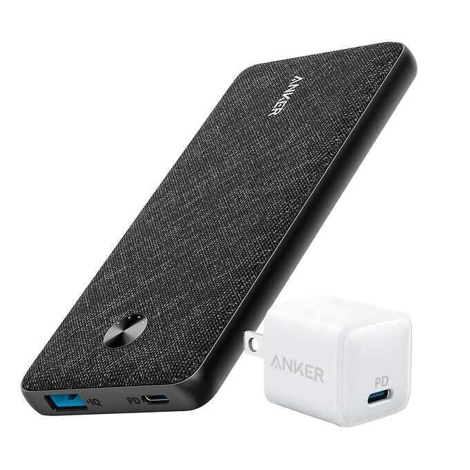 Anker PowerCore III Sense 10K mAh Power Bank Charger and PowerPort PD Nano 18W Charger Bundle
