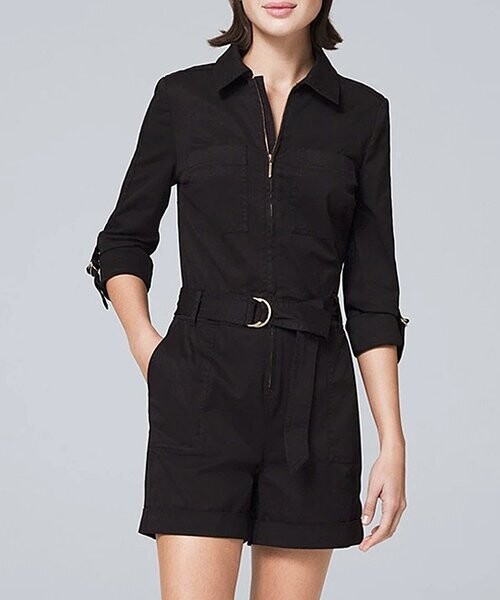 Black Utility Romper