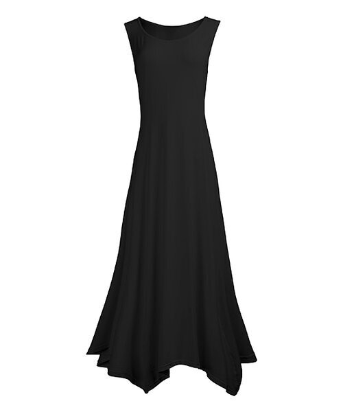 Black Sleeveless Handkerchief Maxi Dress
