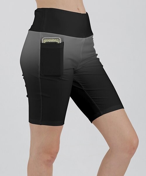 Black & Dark Gray Ombré Pocket Bike Shorts Black & Dark Gray Ombré Pocket Bike Shorts