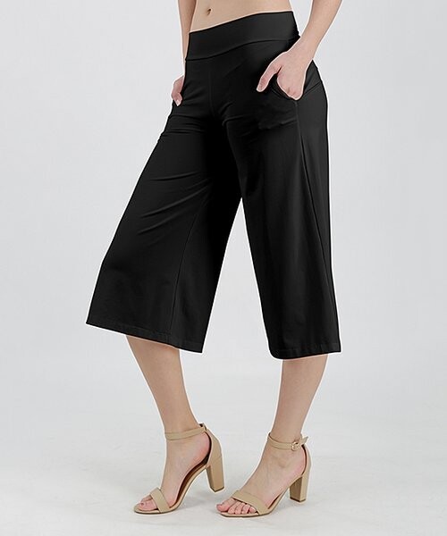 Black Pocket Capri Pants
