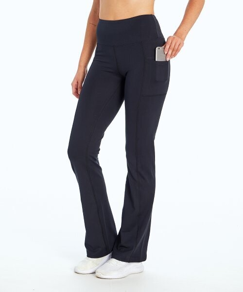 Black 32'' Pocket High-Rise Slim-Boot Flared Leggings