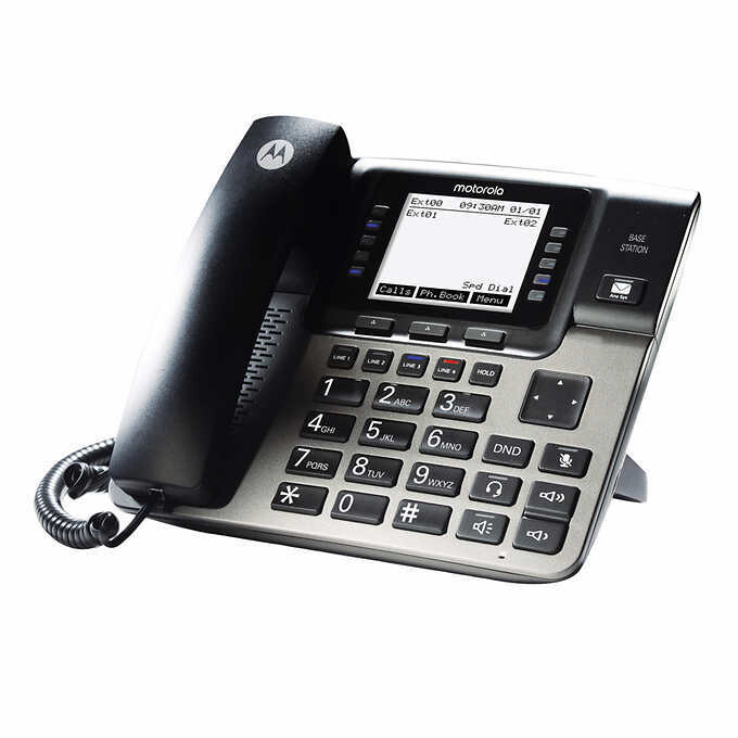 Motorola, with Base, Desk Phone, and Cordless Handset