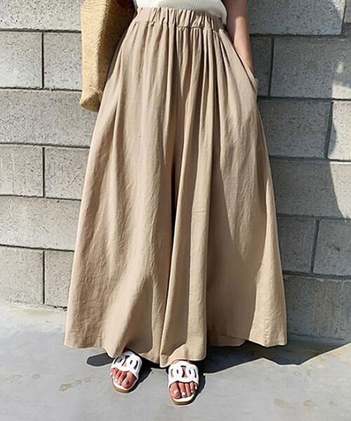 Apricot Extra-Wide Palazzo Pants