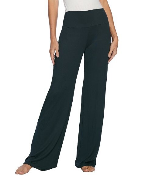 Charcoal Banded Wide-Leg Lounge Pants