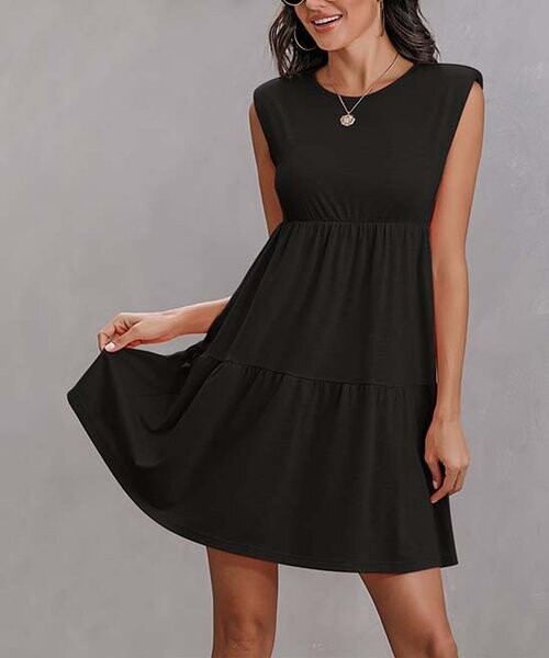 Black Tiered Sleeveless Dress