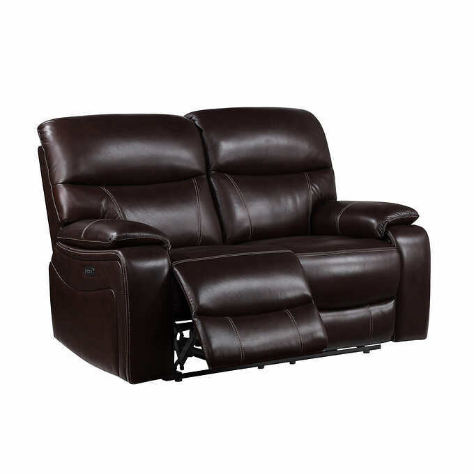Fallon Leather Power Reclining Loveseat with Power Headrests