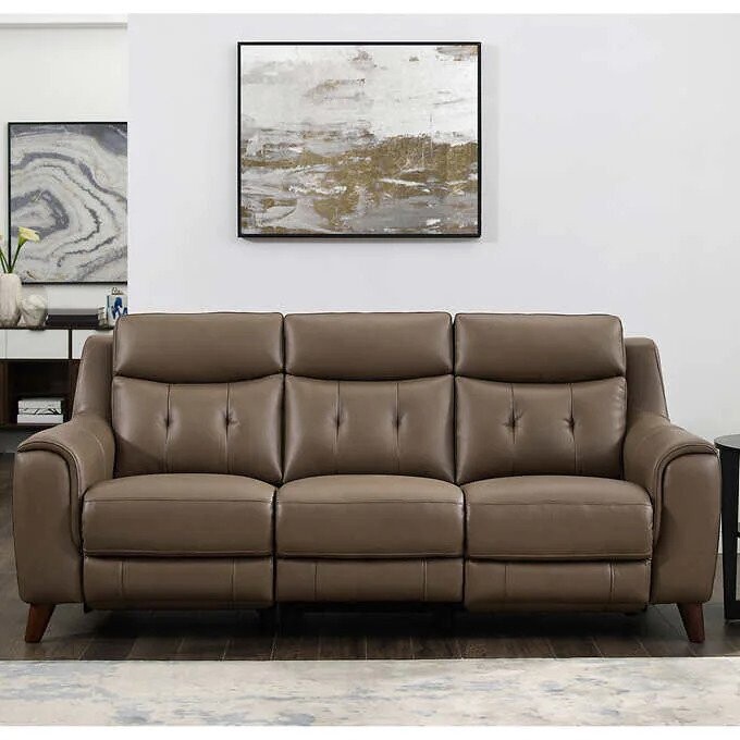 Campania Leather Power Reclining Sofa with Power Headrests