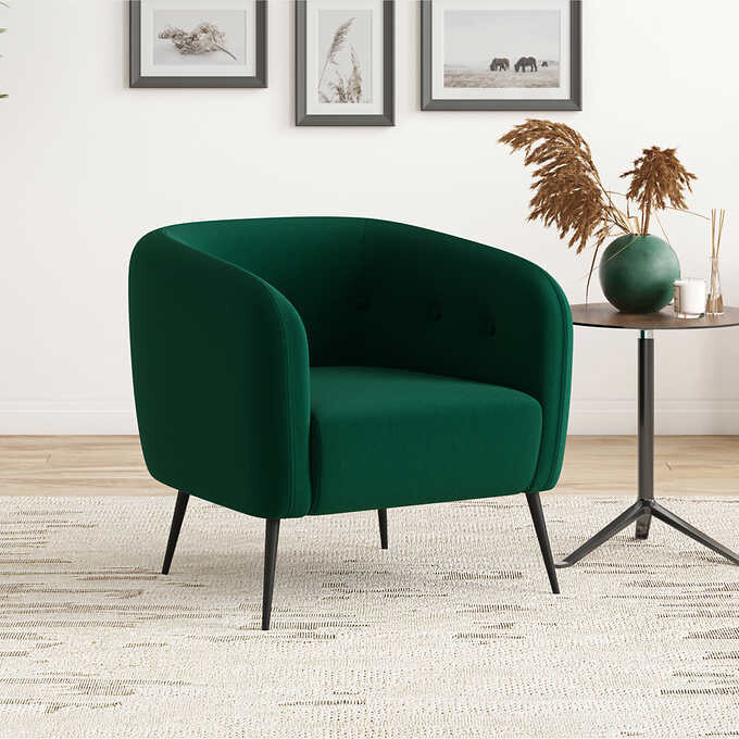 Aiken Barrel Chair, Color: Green