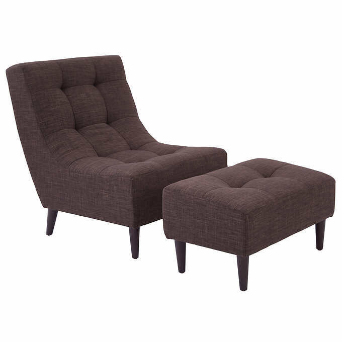 Baskin Fabric Chair and Ottoman