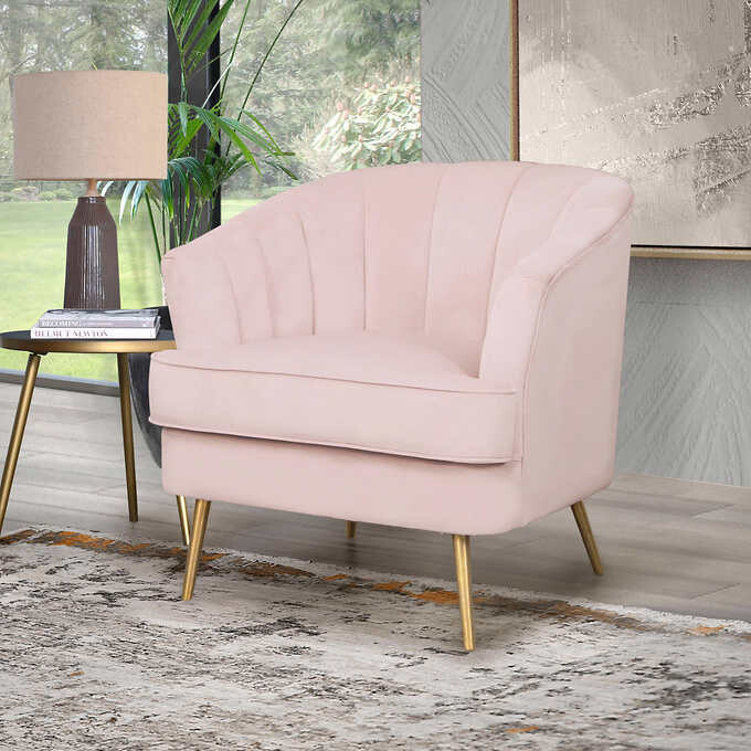 Coraline Channel Tufted Velvet Accent Chair