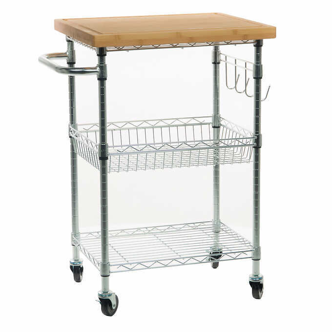 TRINITY Bamboo Top Kitchen Cart