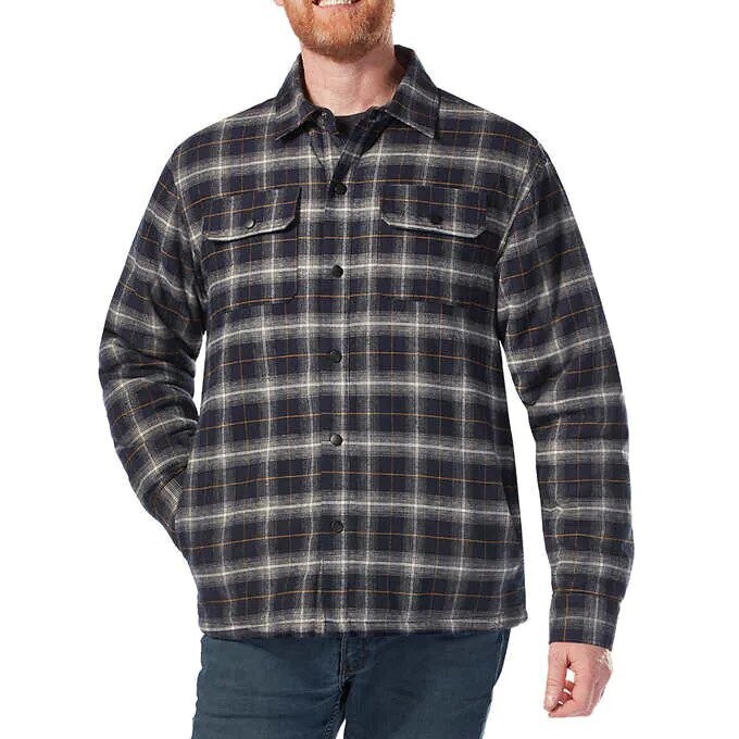 Rugged Elements Men's Insulated Shirt Jacket, Color: Dark Blue