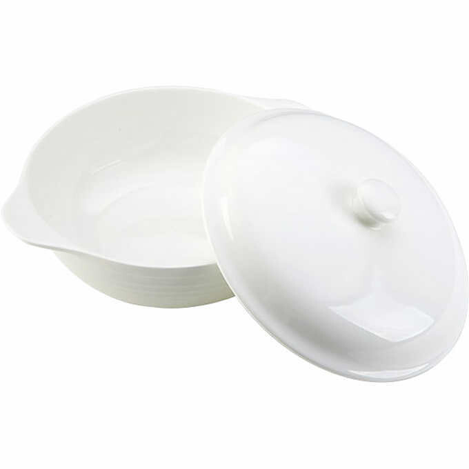 Mikasa Swirl Bone China 2.45-quart Covered Serving Dish