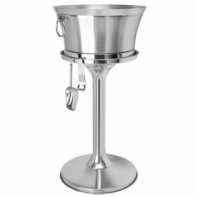 Stainless Steel Beverage Tub with Stand, Bottle Opener & Scoop