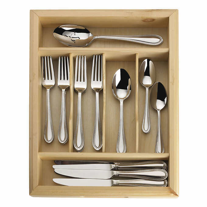 Mikasa Sinclair 65-piece Stainless Steel Flatware Set with Wood Caddy