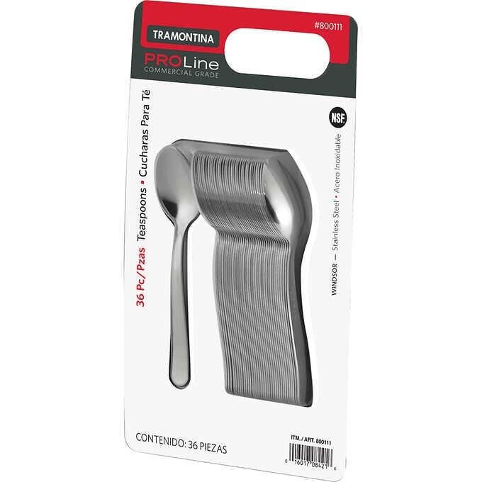 Tramontina ProLine Windsor Teaspoon, Stainless Steel, 36 ct