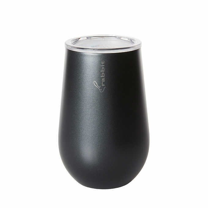 Rabbit Double Wall Stainless Steel Wine Tumbler, Color: Black