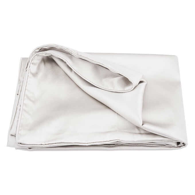 NIGHT 100% Silk Pillowcase and Eye Mask Set, Color: White