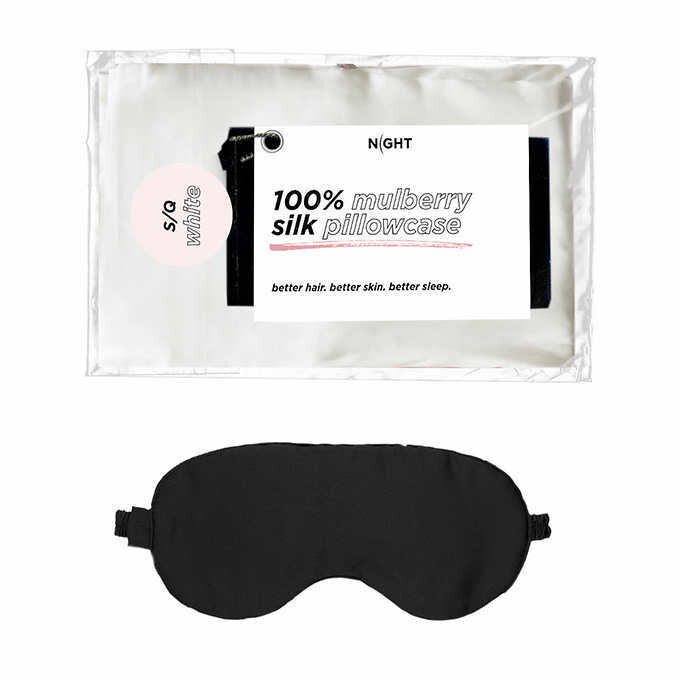 NIGHT 100% Silk Pillowcase and Eye Mask Set