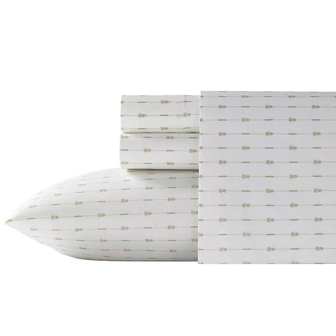 Tommy Bahama Pineapple Pinstripe Cotton Green Sheet Set Tommy Bahama Pineapple Pinstripe Cotton Green Sheet Set