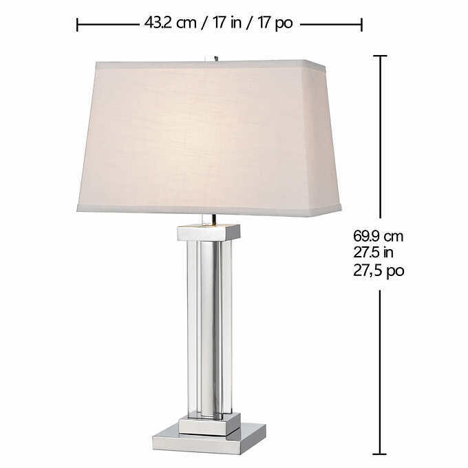 Kate Polished Chrome Crystal Panel Table Lamp, 2-pack