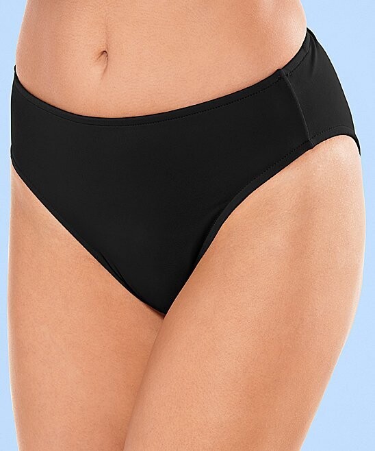Black High Waist Moderate Bikini Bottom