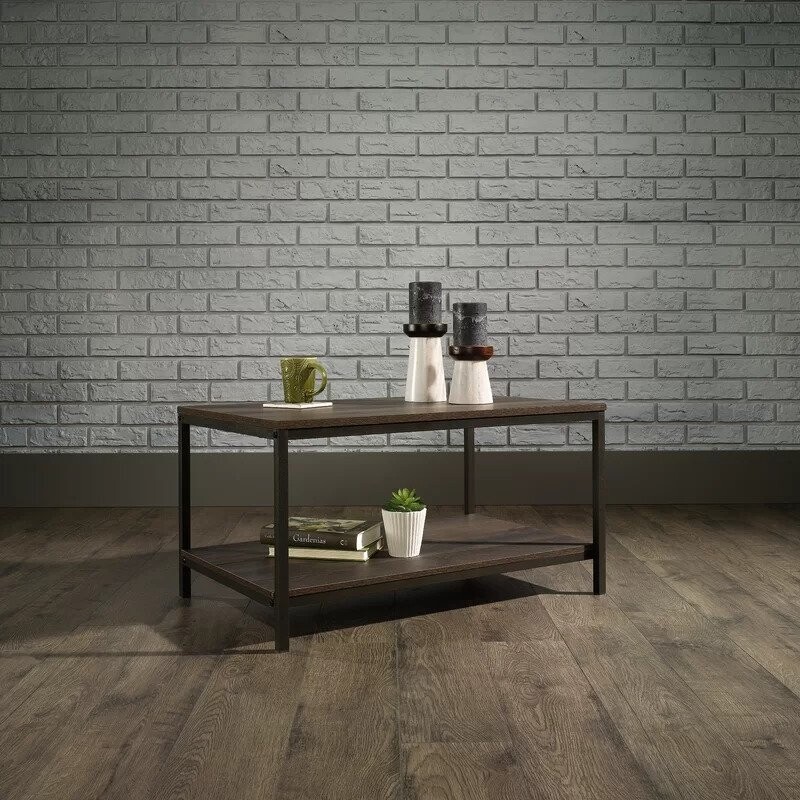 Bronson 4 Legs Coffee Table with Storage Bronson 4 Legs Coffee Table with Storage, Color: Smoked Oak