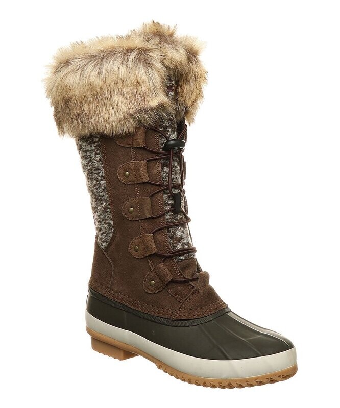 Earth Lace-Up Rory Faux Fur-Collar Duck Boot