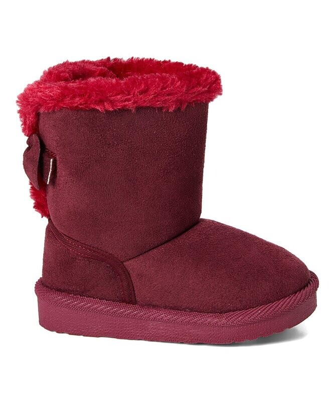 Faux Fur Bow-Back Boot