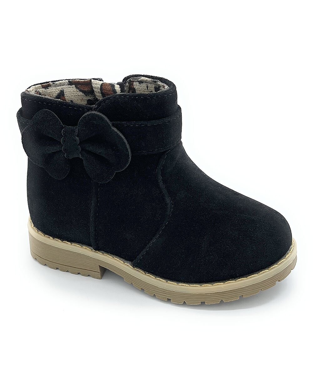Bow-Accent Ankle Boot, Color: Black