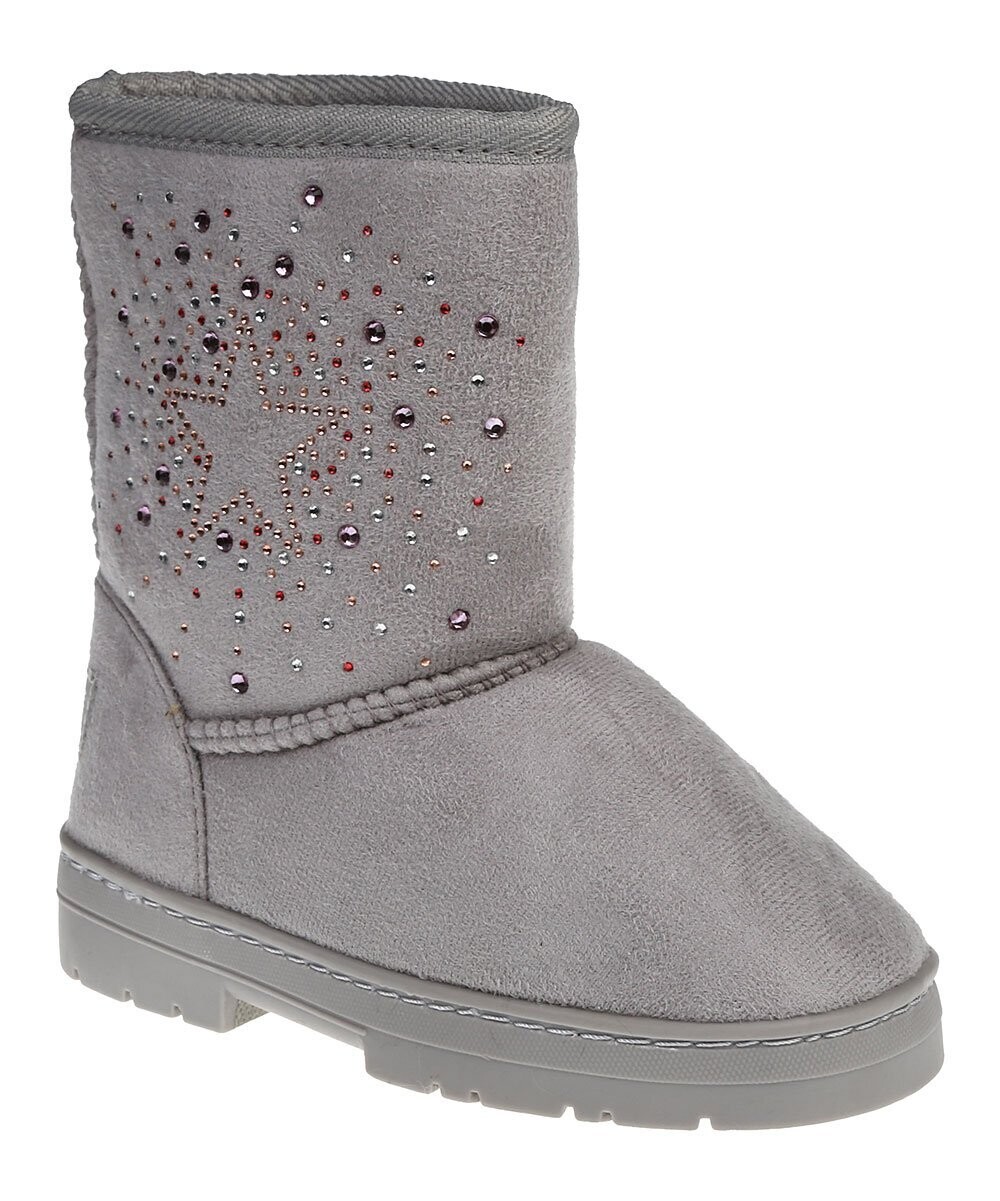 Rhinestone Star Winter Boot, Color: Gray