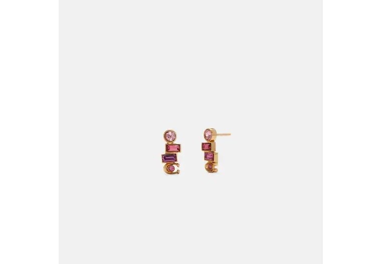 Coach Signature Jewel Stud Earrings