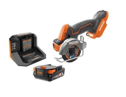 18V SubCompact Brushless Cordless 3 in. Multi-Material Saw Kit with (3) Cutting Wheels, 2.0 Ah Battery, and 18V Charger