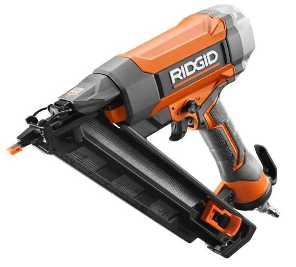 Pneumatic 15-Gauge 2-1/2 in. Angled Finish Nailer with CLEAN DRIVE Technology, Tool Bag, and Sample Nails