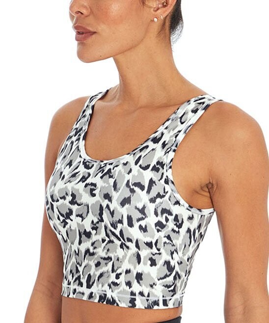 Black & Gray Leopard Layla Sports Bra